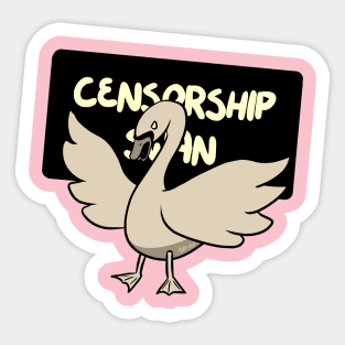 Censorship Swan Sticker